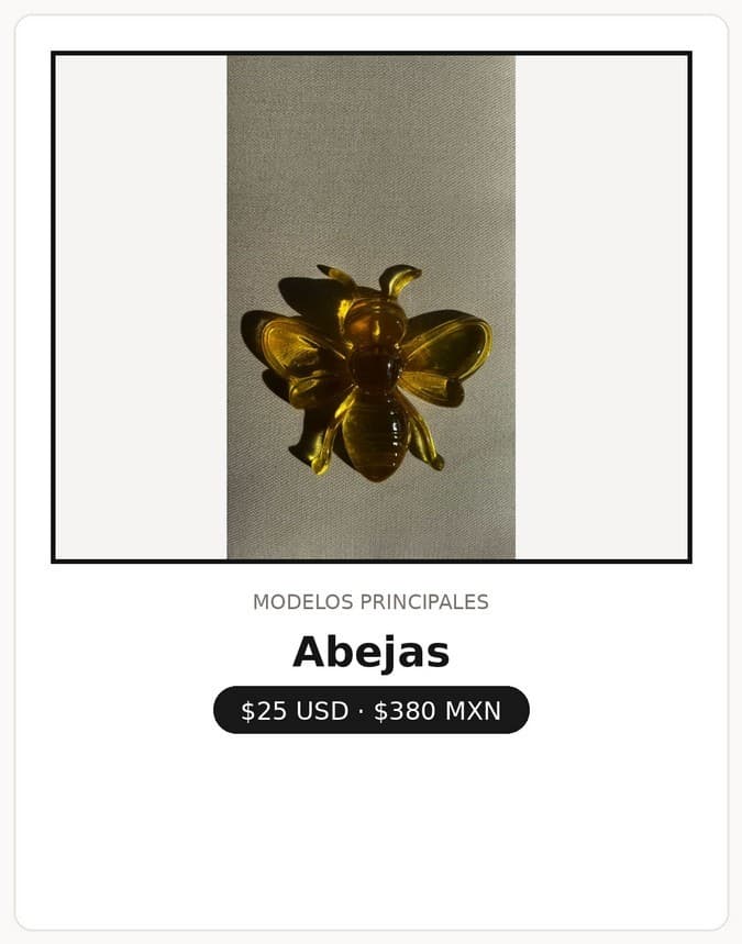 Abeja cristal de resina