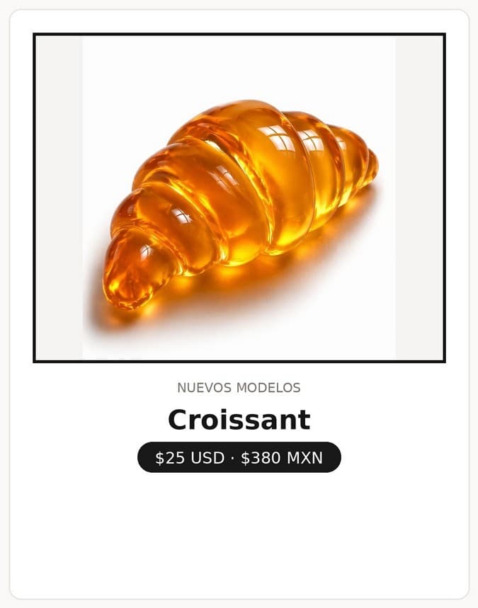 Croissant de resina