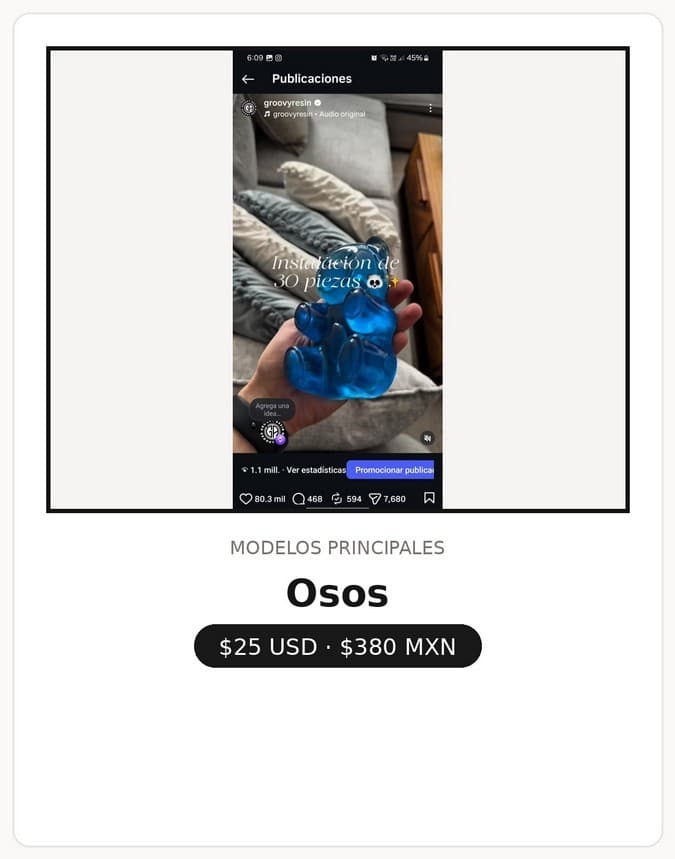 Oso Gummy Bear de resina